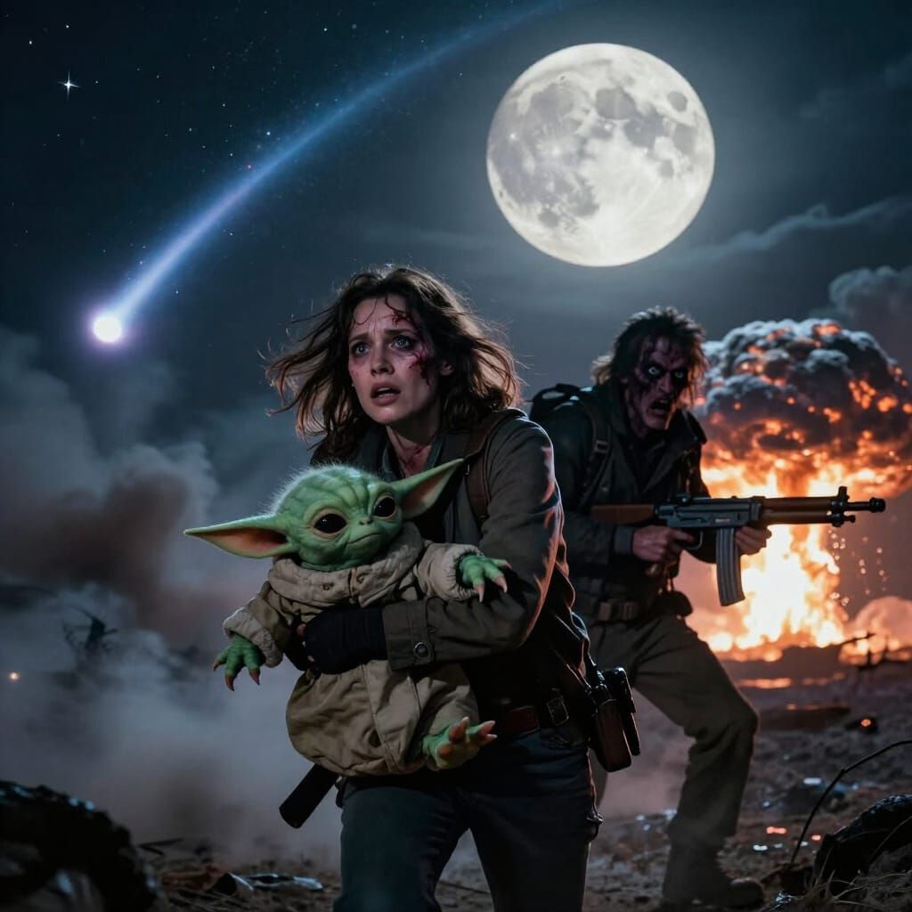 Nightmare Escape: Woman Flees with Yoda from Gunman Under Nu...