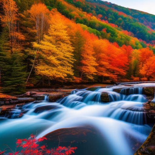 Autumn Sunset in West Virginia: Hyperrealistic Photography