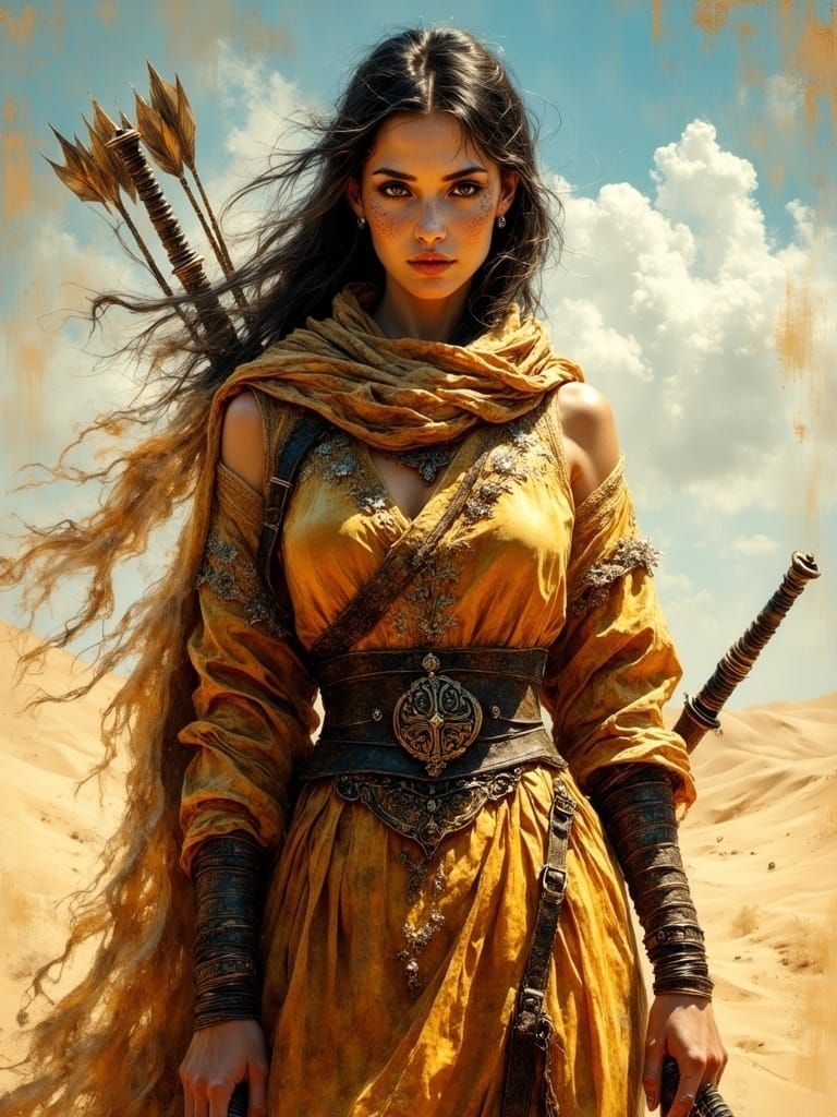 Resilient Aiel Warrior in Traditional Attire