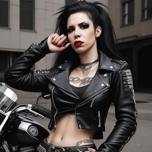 Female Rocker Biker Punk Image