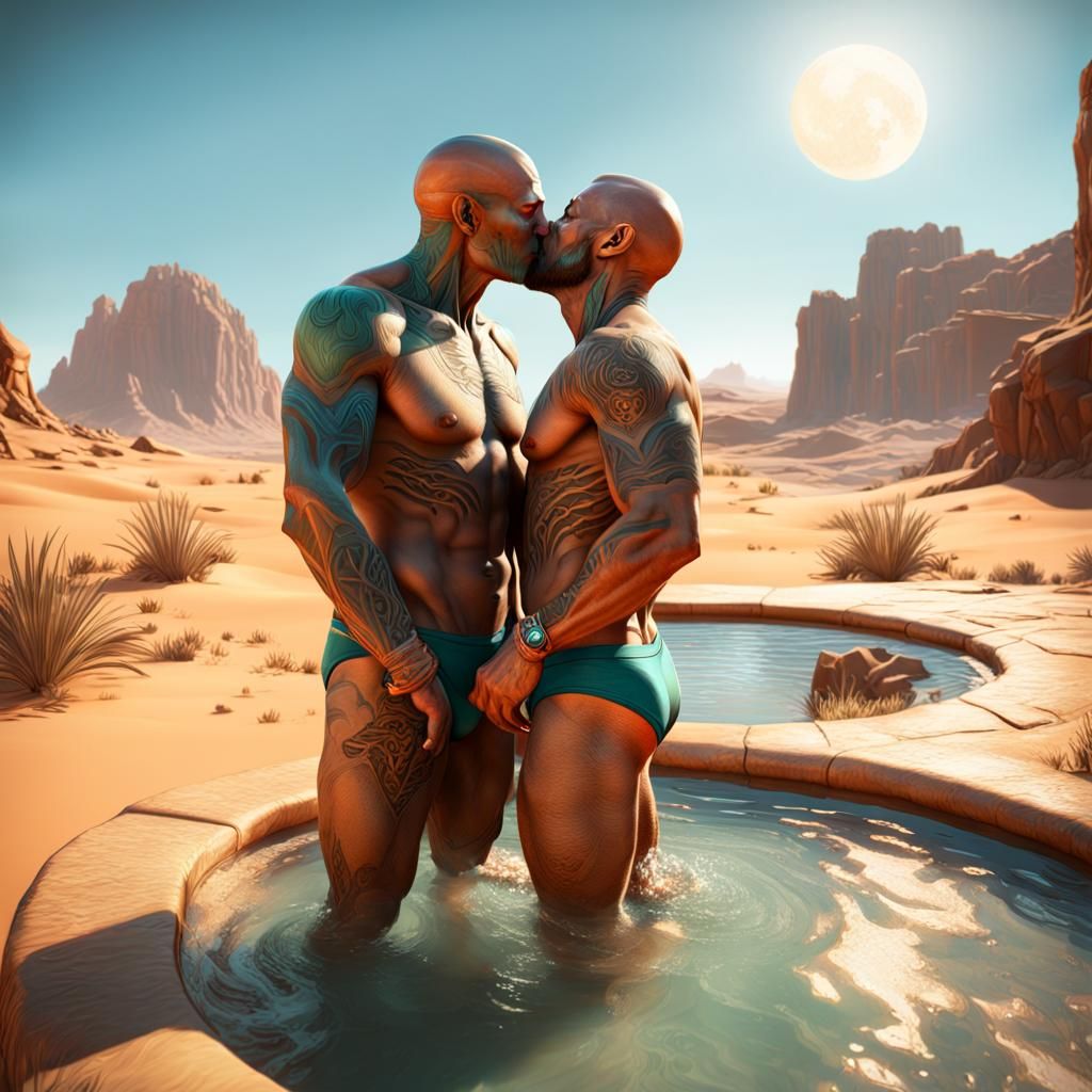 Alien Travelers at Oasis Spa: Photographic Realism