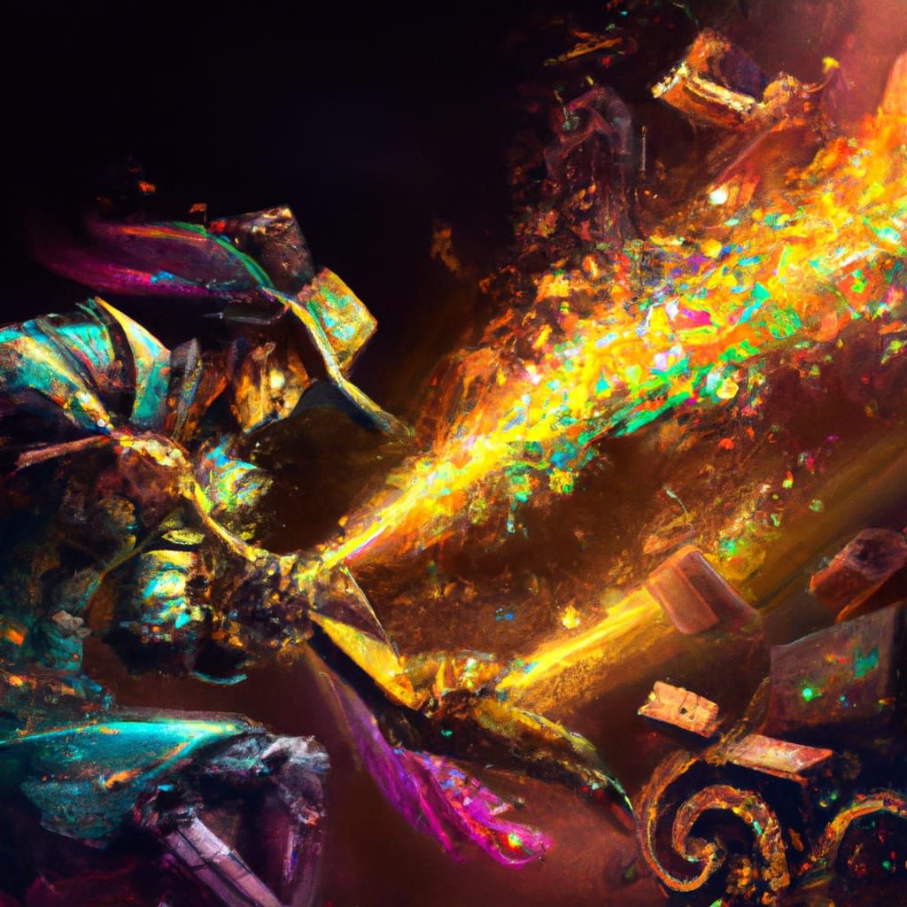 Steampunk Blacksmith Sharpens Mythical Sword in Digital Art