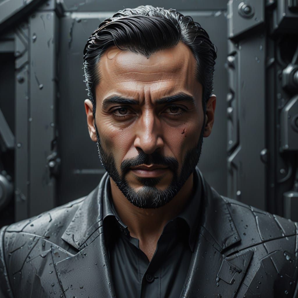 Elegant Commander in Futuristic Space Armor