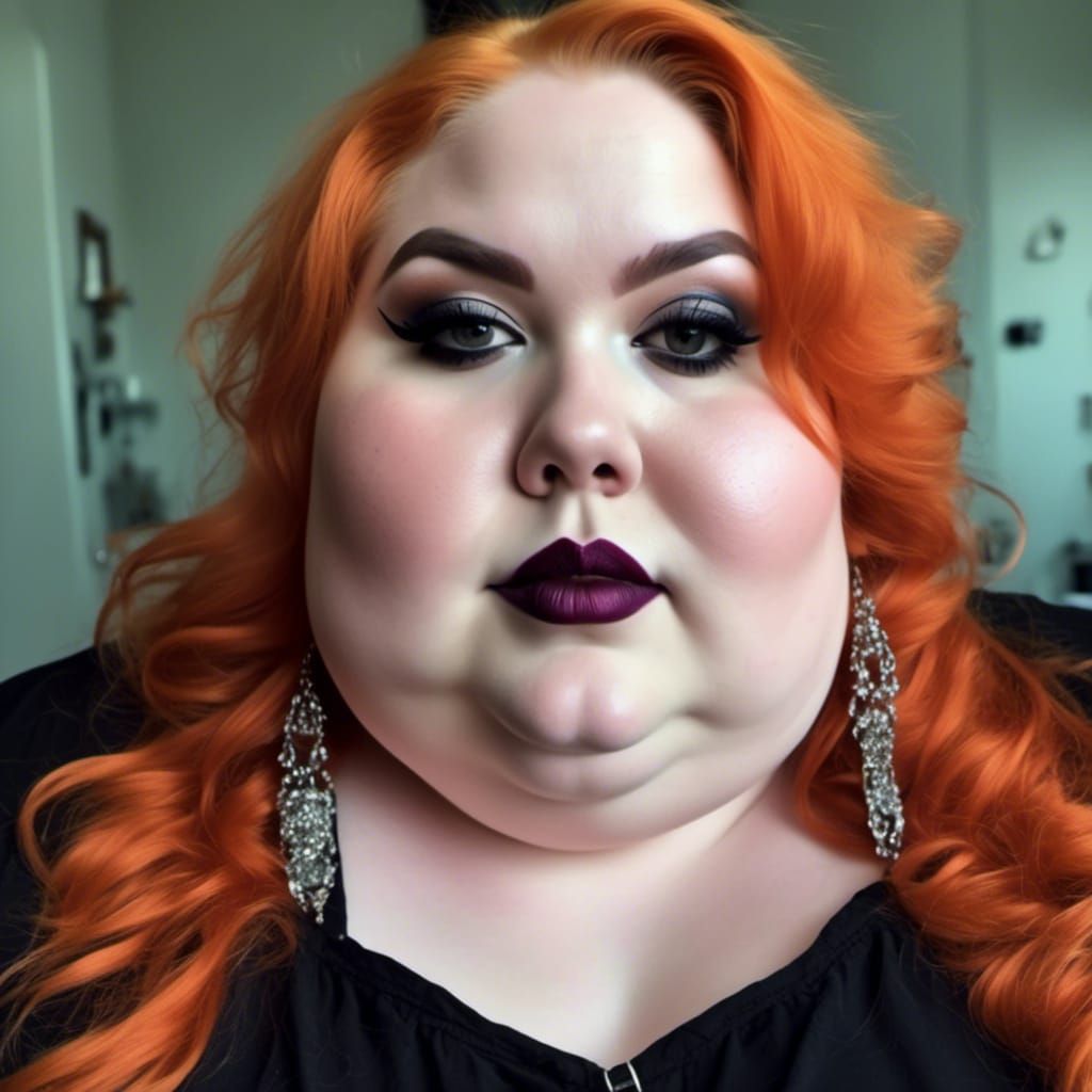 Gothic Portrait: Close-Up of a Shaved Head Woman