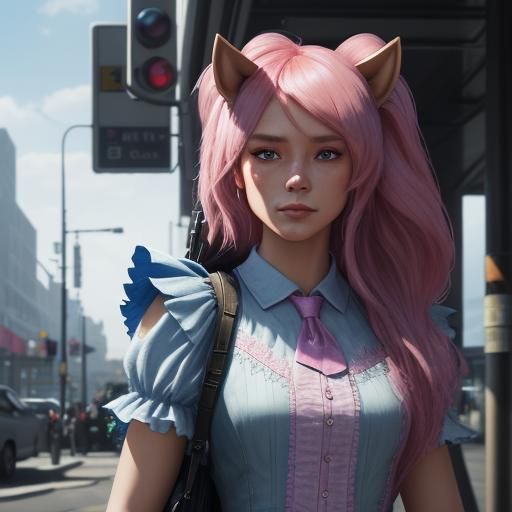 Little Girl Meets Sissymaid: Hyperdetailed Digital Portrait