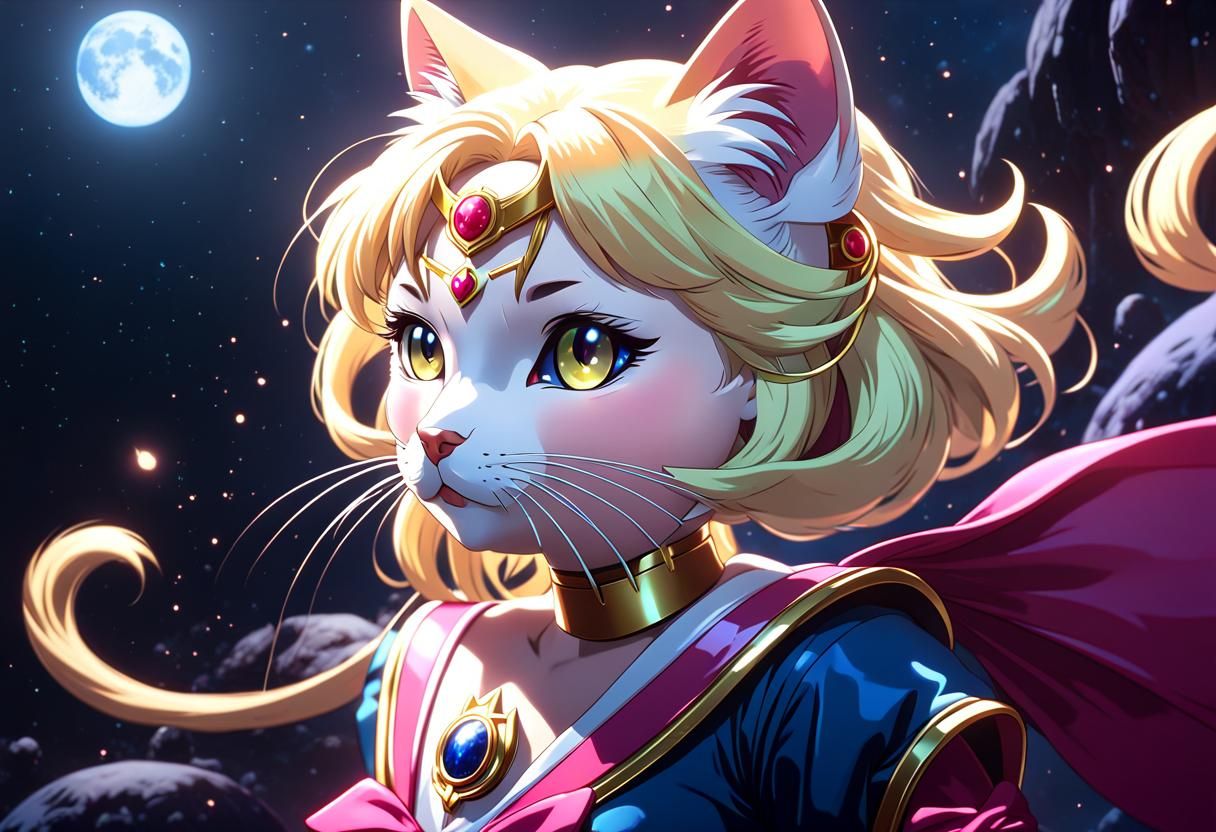 Sailor Moon Cat: Detailed Fantasy Concept Art