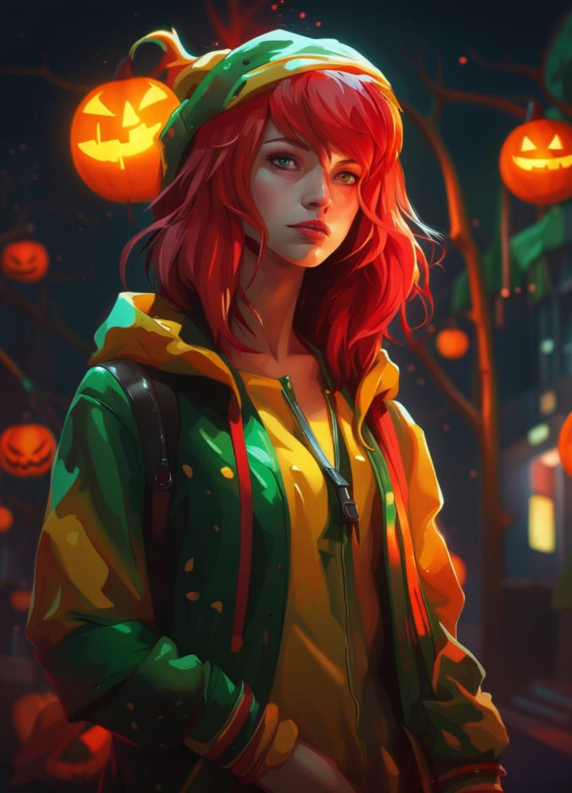 Vibrant Halloween Costume Concept Art