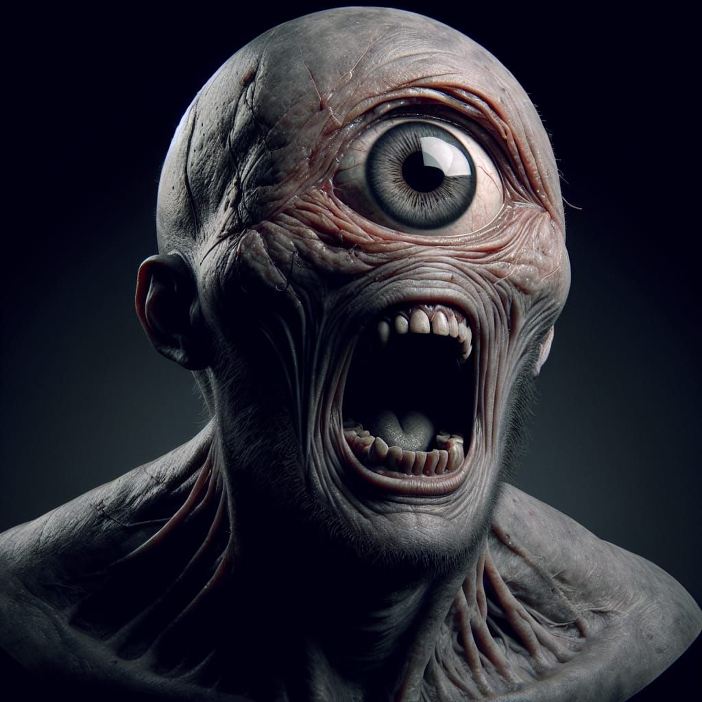 Terrifying Cyclops Illustration in Hyperrealistic Detail