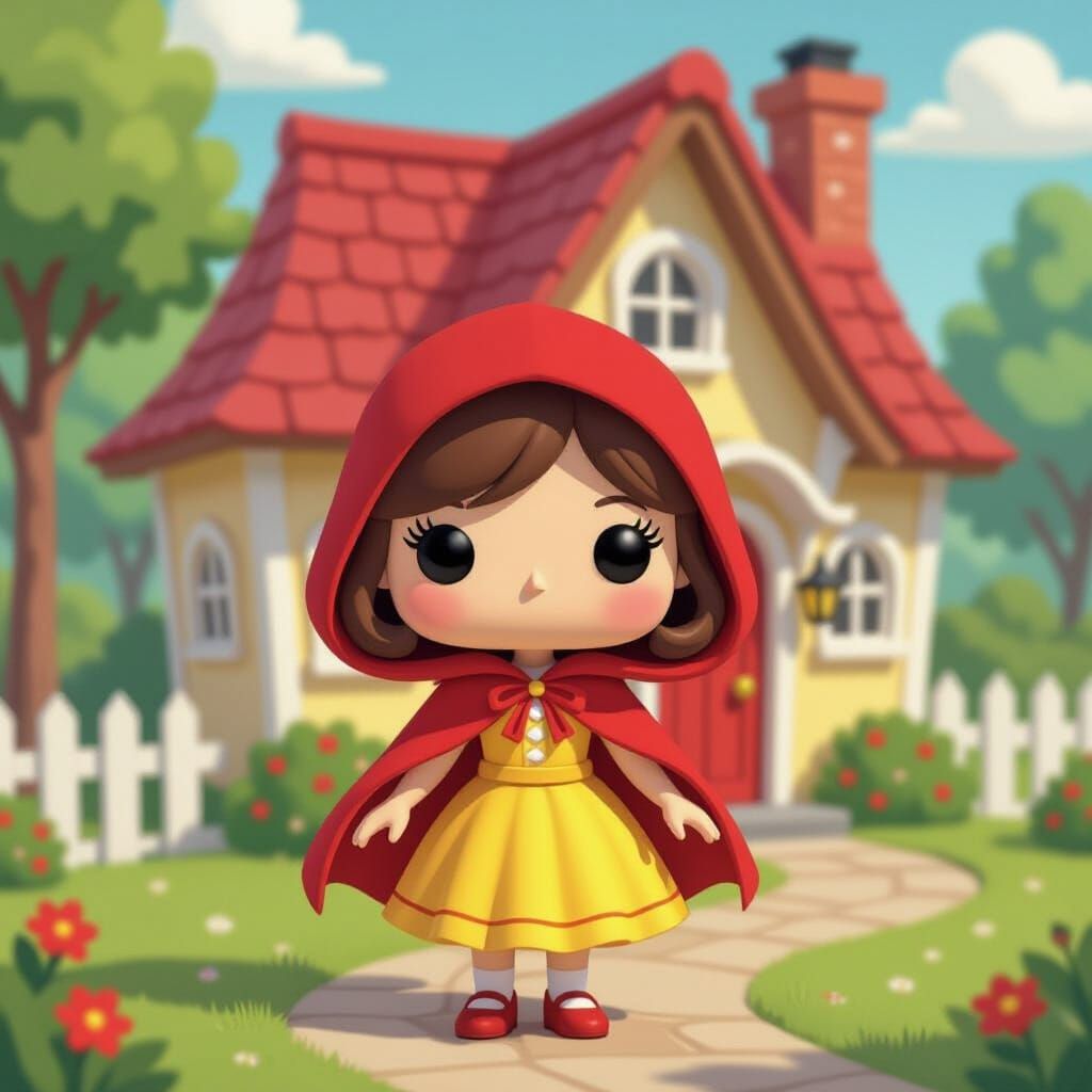 Funko Pop Figure Disney Little Red Riding Hood in front of h...