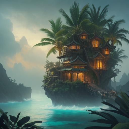 Epic Tropical Landscape: Digital Matte Painting