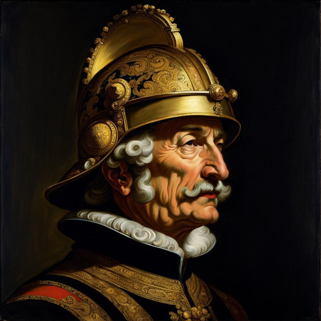 Baroque Man with Golden Helmet Oil Painting