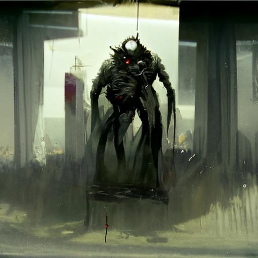 Sinister Office Cubicle Monster in Fantasy Art Style