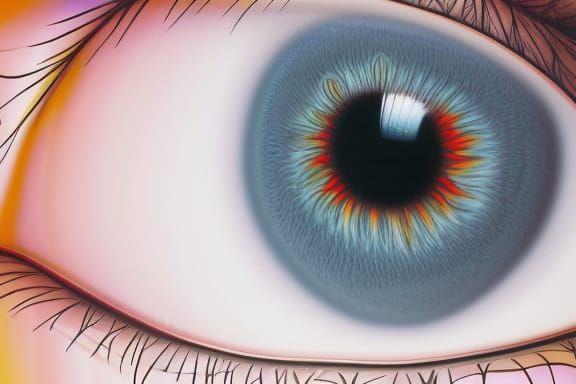 Electric Cat Eye in Detailed Surrealist Splash Art