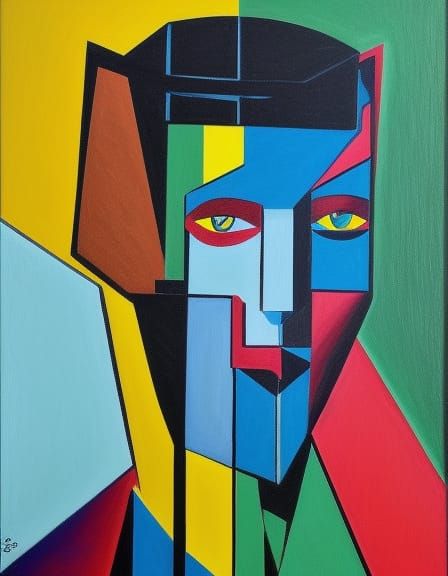 Abstract Cubist Portrait