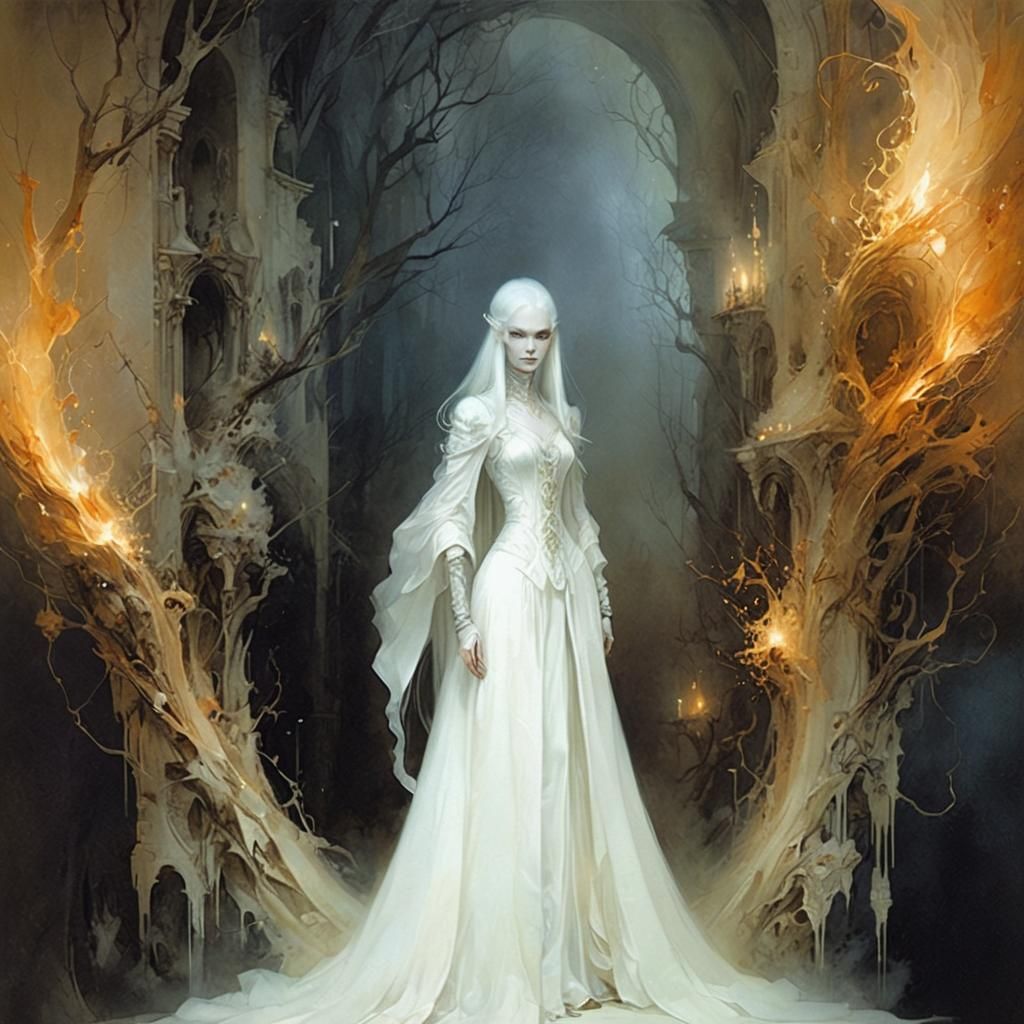 Mysterious Female Mage in Avant Garde Style