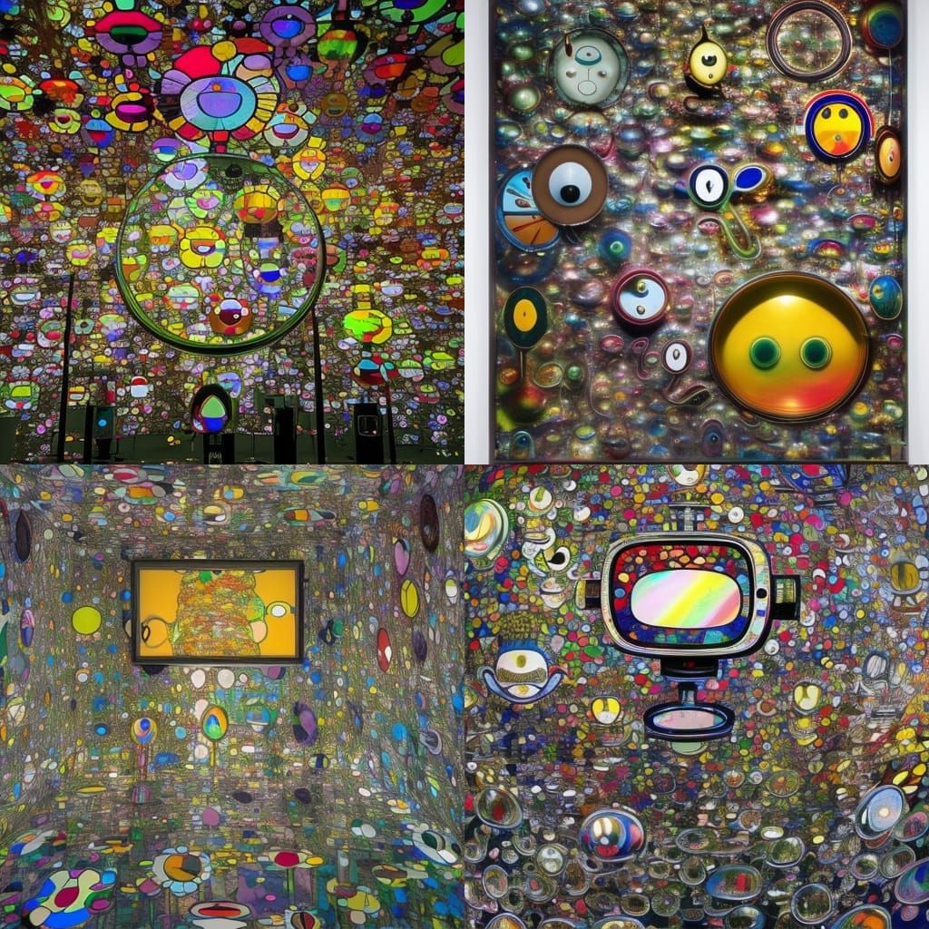 Surreal Translucent Television in Mixed Media Style