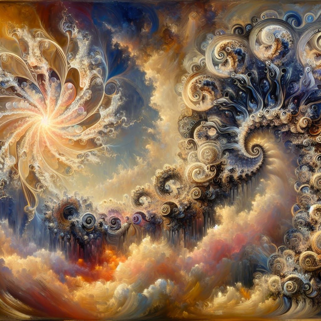 Traditional Painting of Slow-Motion Creation Unfolds in Intr...