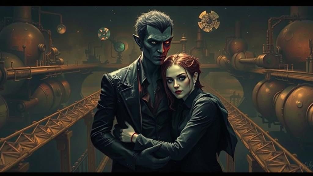 Vampire Embrace in Mystical Industrial Wonderland