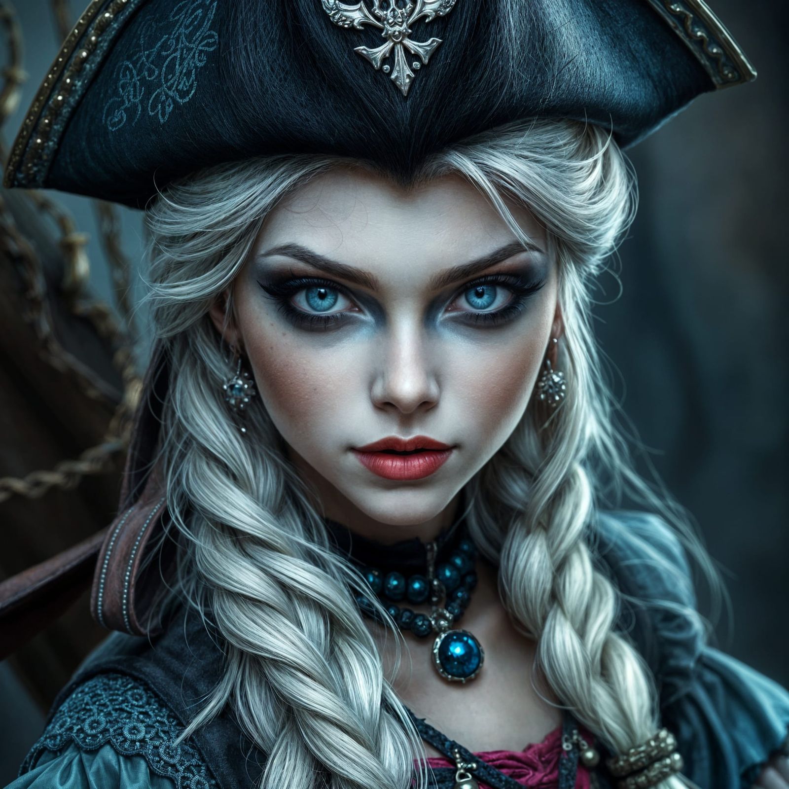 Princess Elsa as a Fierce Pirate Portrait