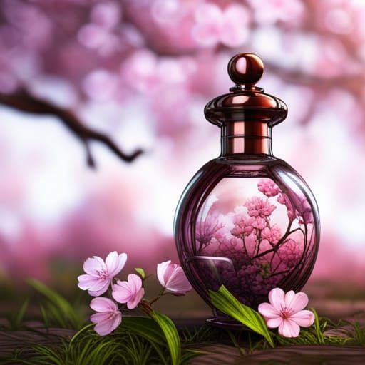 Cherry Blossom Park in Perfume Bottle