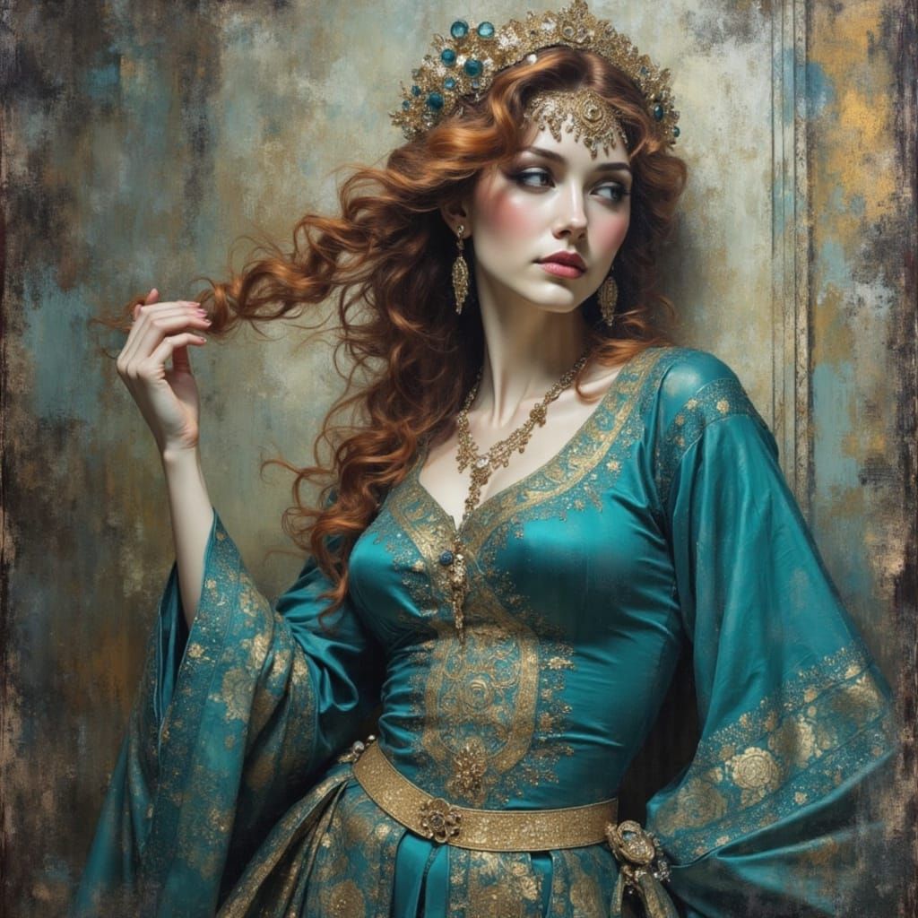 Abstract Portrait with Energetic Brushstrokes