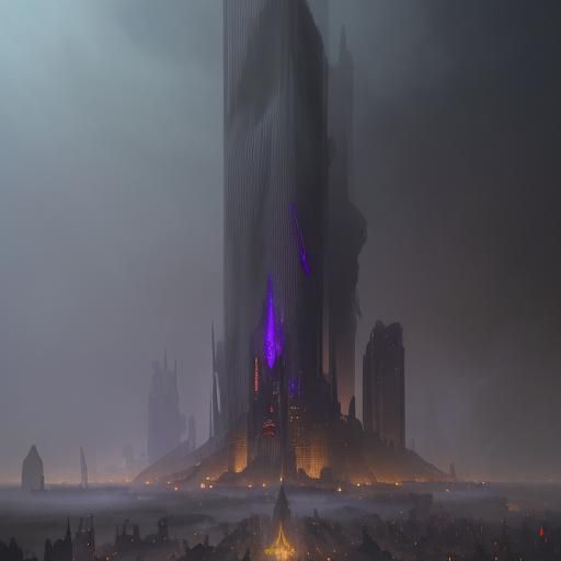 Dark Fantasy 911 Towers: Hyperdetailed Concept Art