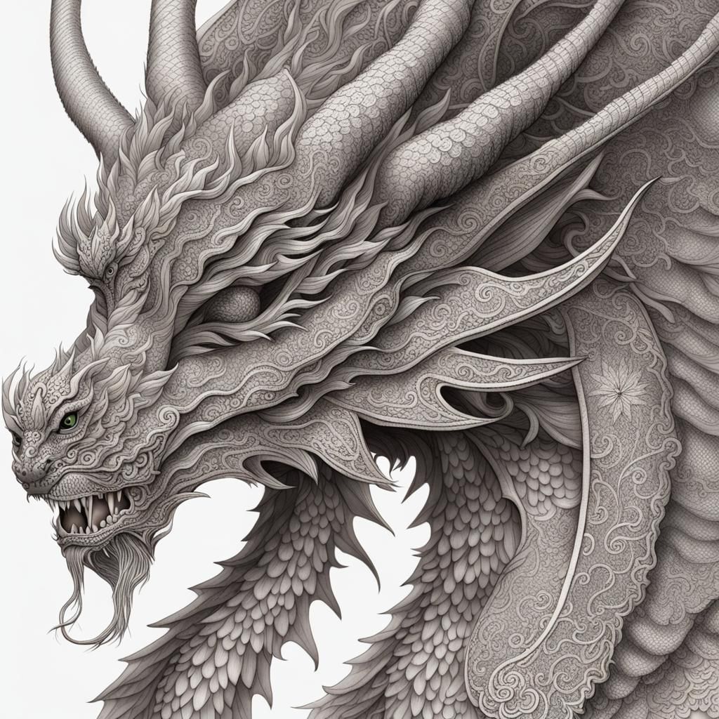 Intricate Lace Dragon Art