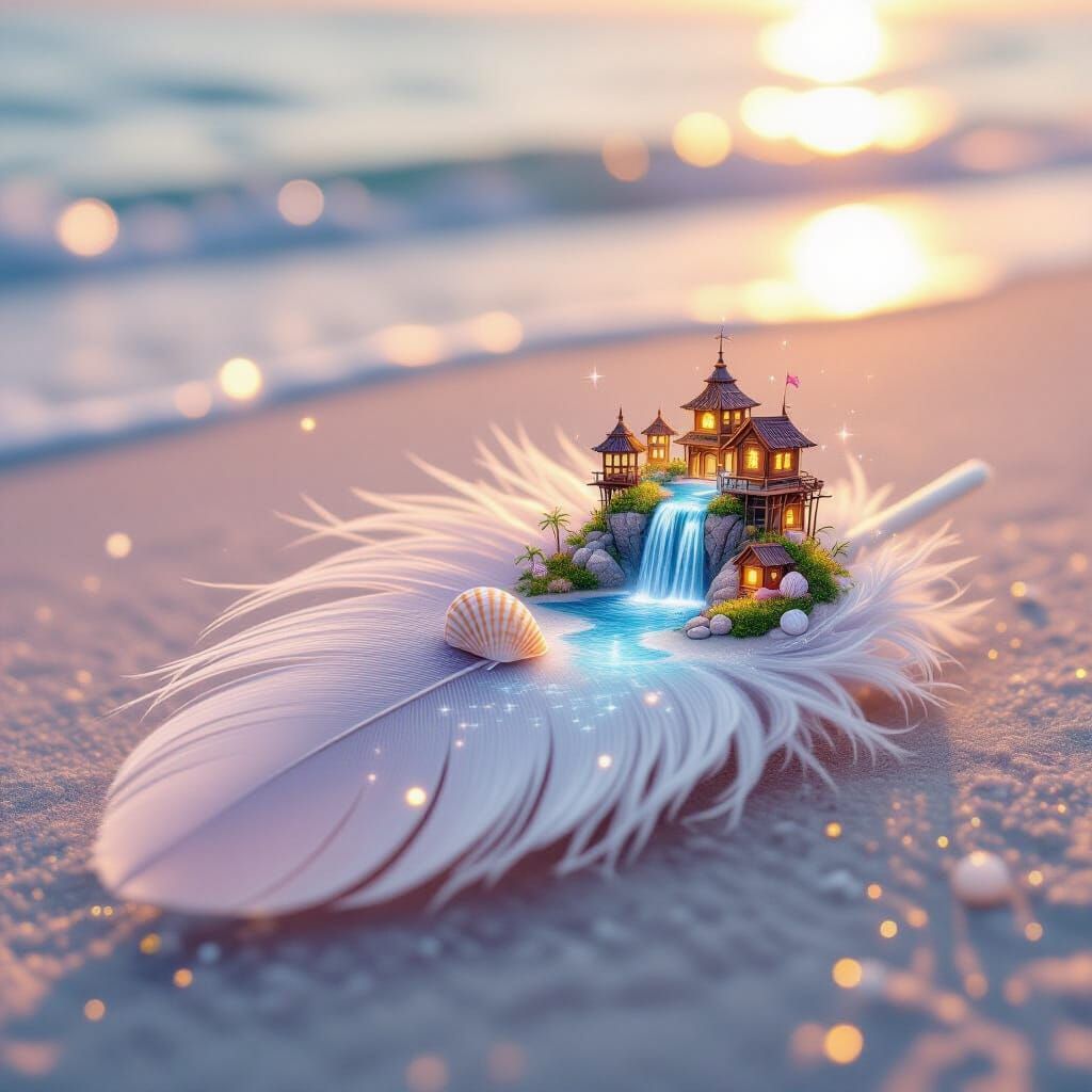 Magical Feather Reveals Seaside Town