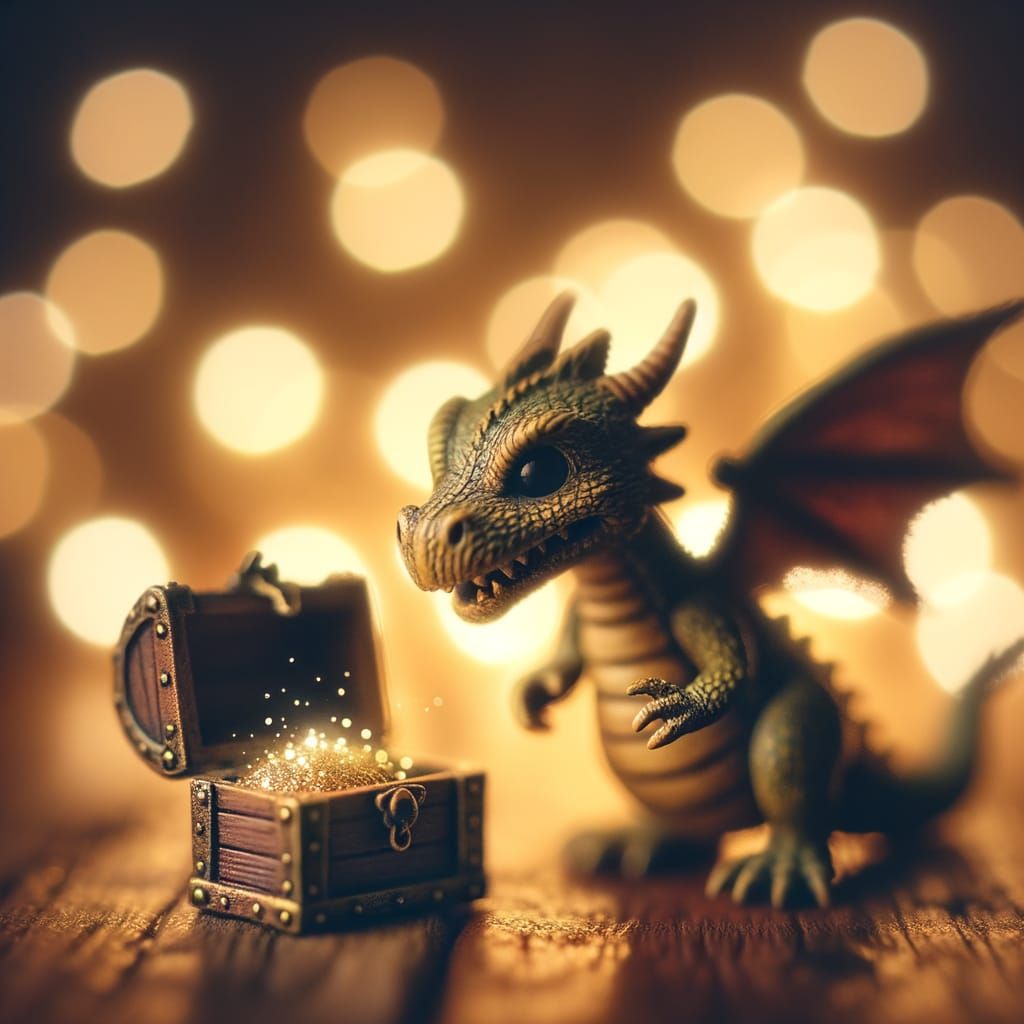 Dragon Treasure Keeper in Classic Fantasy Style