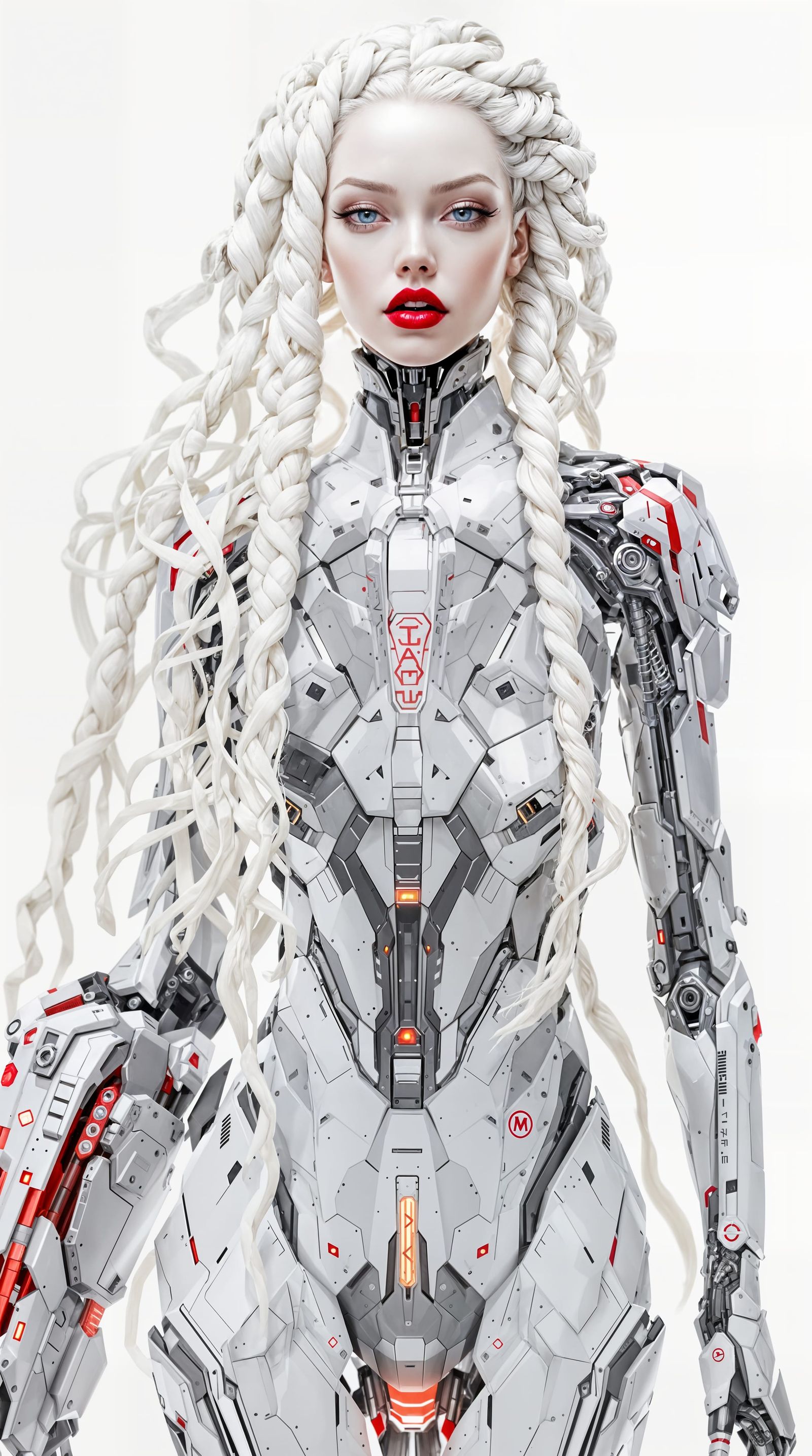 Cyberpunk Cyborg Goddess in White