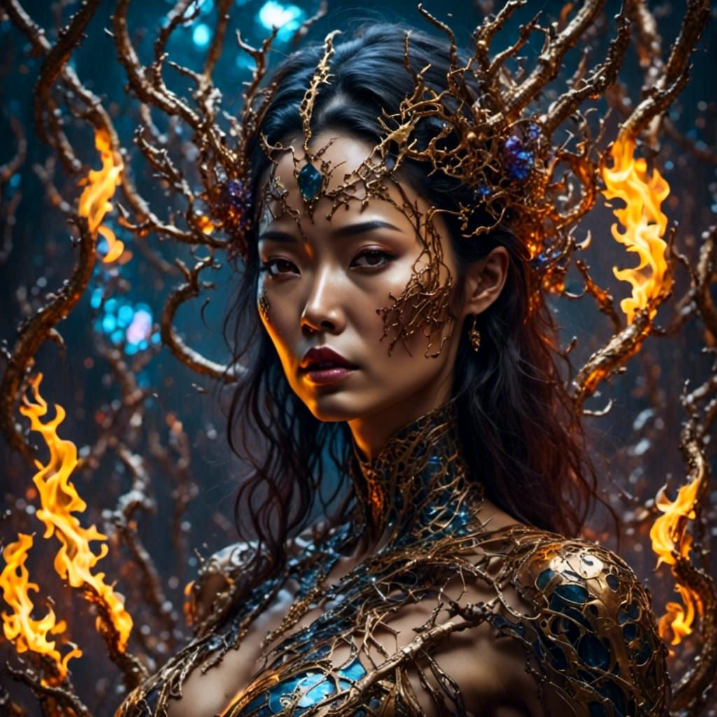 Asian Android with Prismatic Vitality