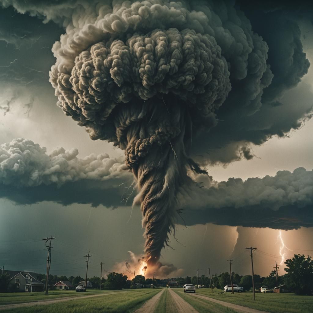 Violent Tornado: A Cinematic Film Still