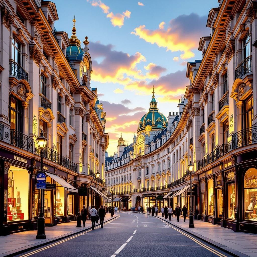Art Nouveau Regent Street London Golden Hour