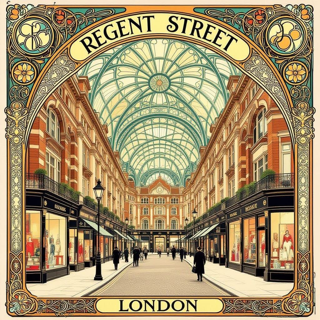 Art Nouveau Regent Street London Cityscape