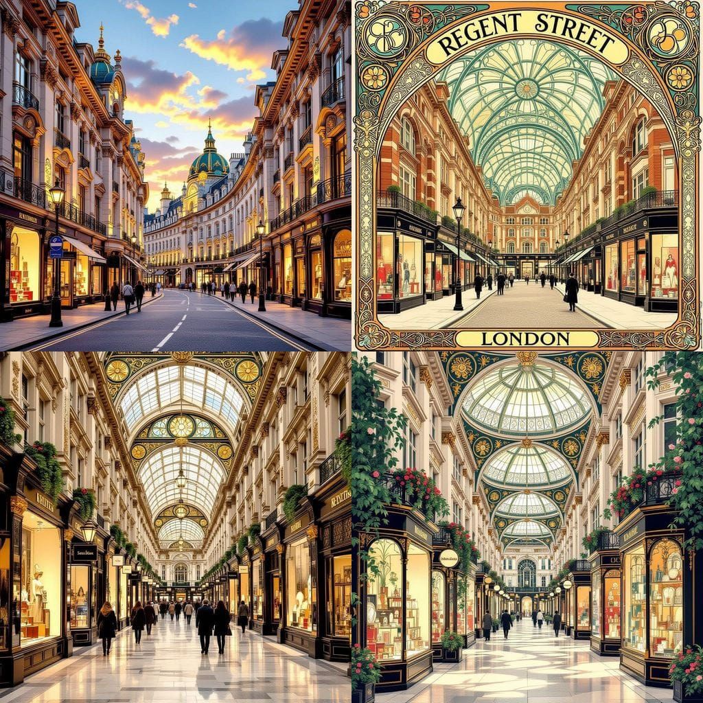 Art Nouveau Regent Street London Cityscape