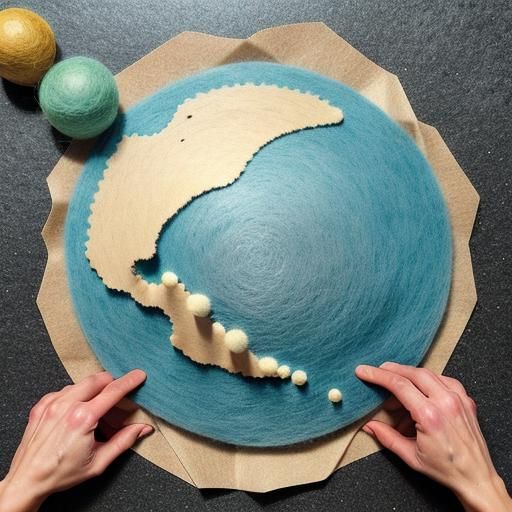 Use different textures like sandpaper, felt, and bubble wrap to represent the tactile exploration of the world. Title it...