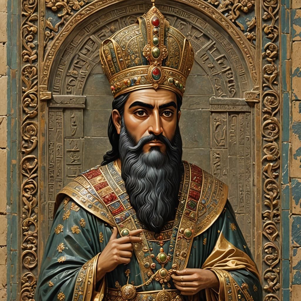 Darius the Great in Achaemenid Temple Setting