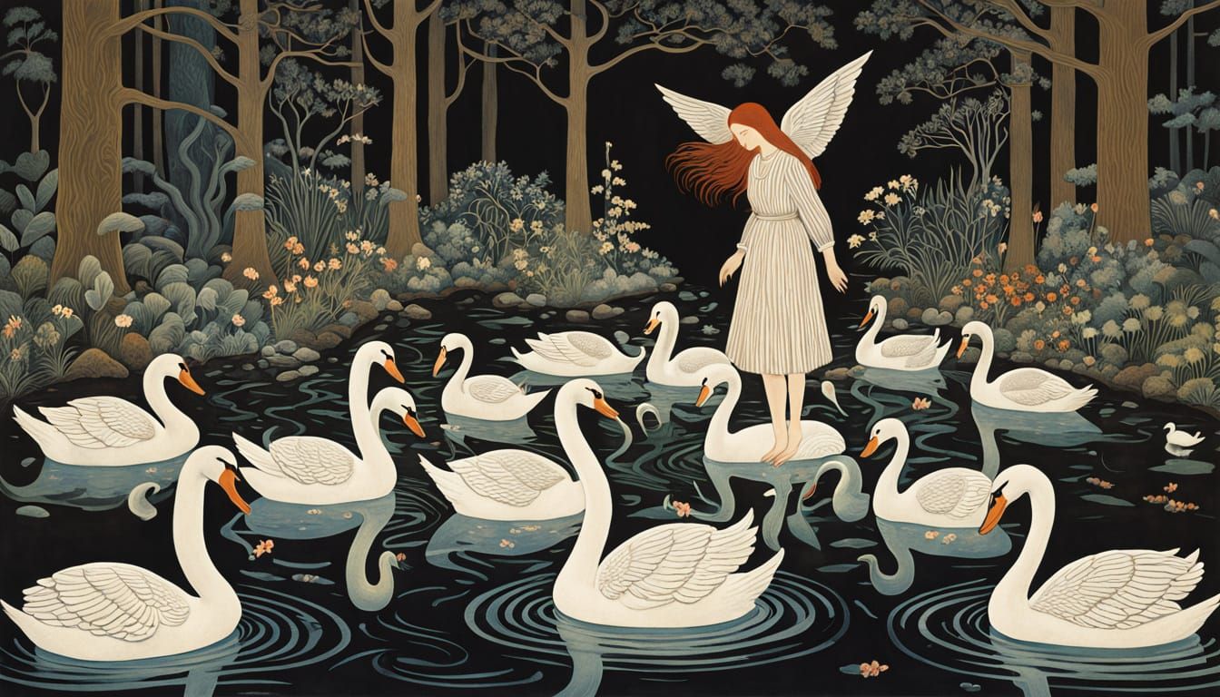 Women Rise Like Trees in a Vibrant, Whimsical Landscape