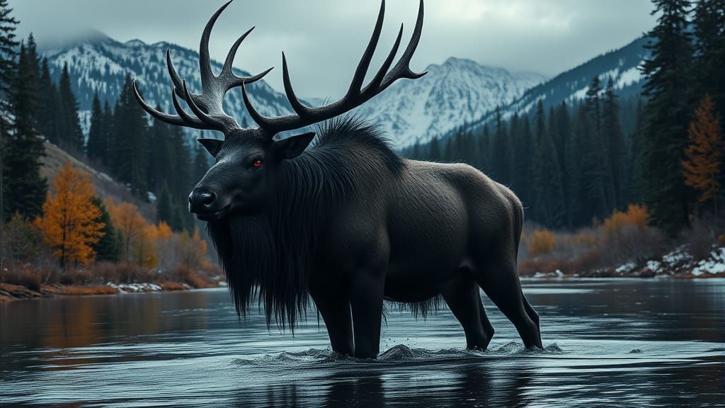 Hellish Elk Dominates Autumn Landscape