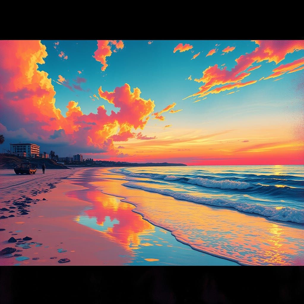 Impressionist Beach Sunset Masterpiece