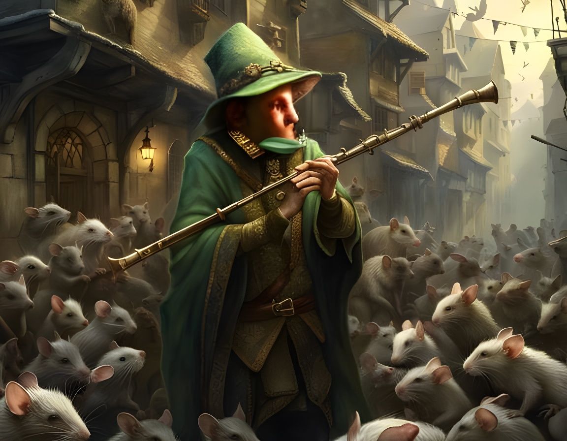 Flute Player in Rembrandt Style