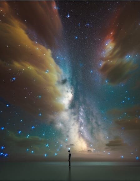 Starry Night Sky Dance: A Matte Painting