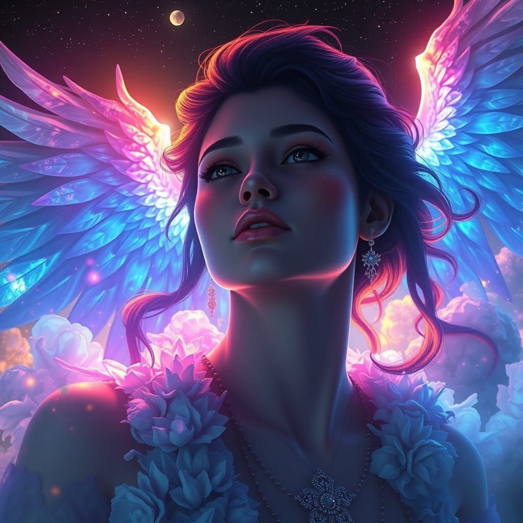 Transcendent Celestial Being, Radiant with Ethereal Light