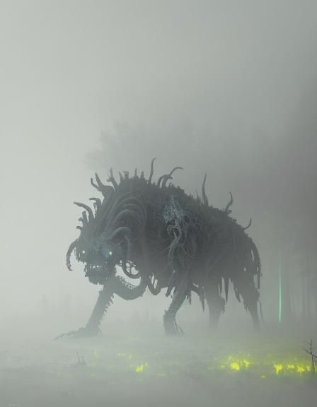 Zombie in Misty Forest: Pixel Art Illustration