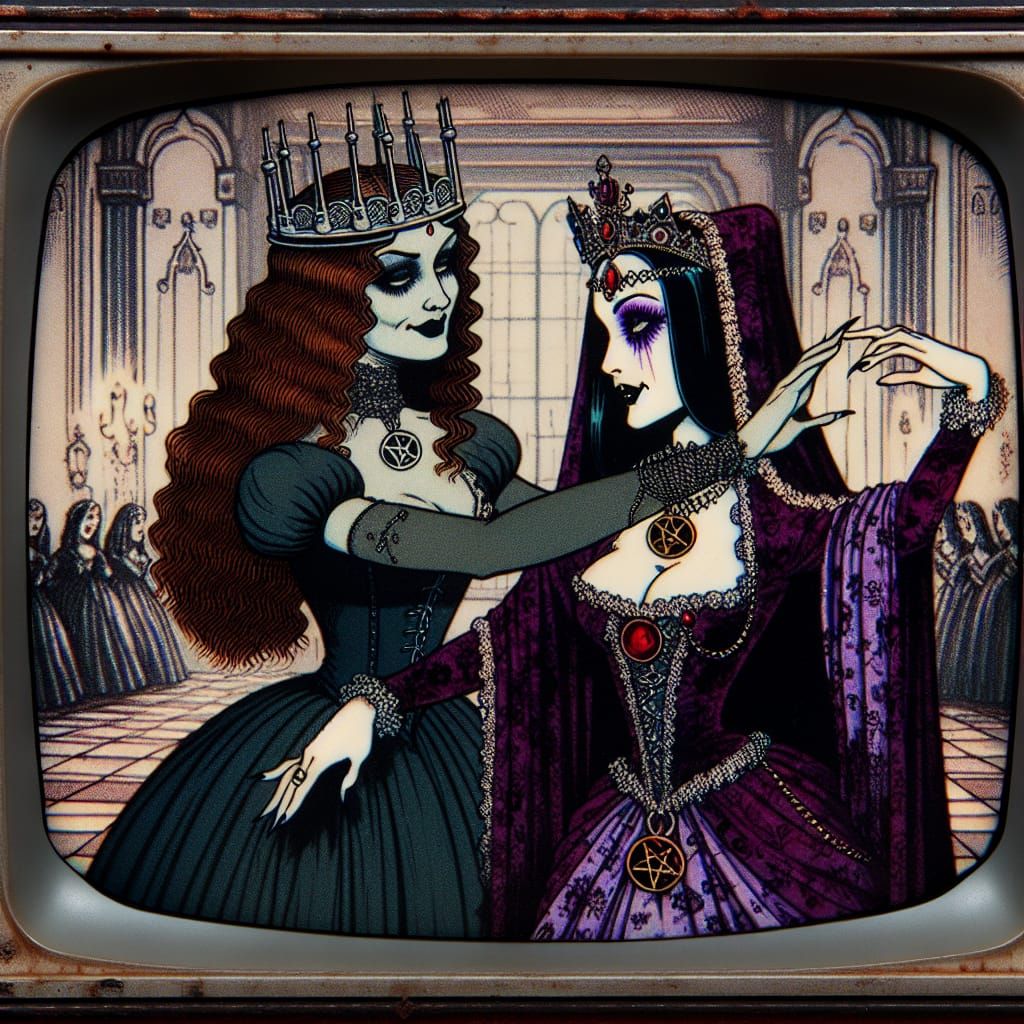 Midnight Ballroom Dance in Retro Television Style