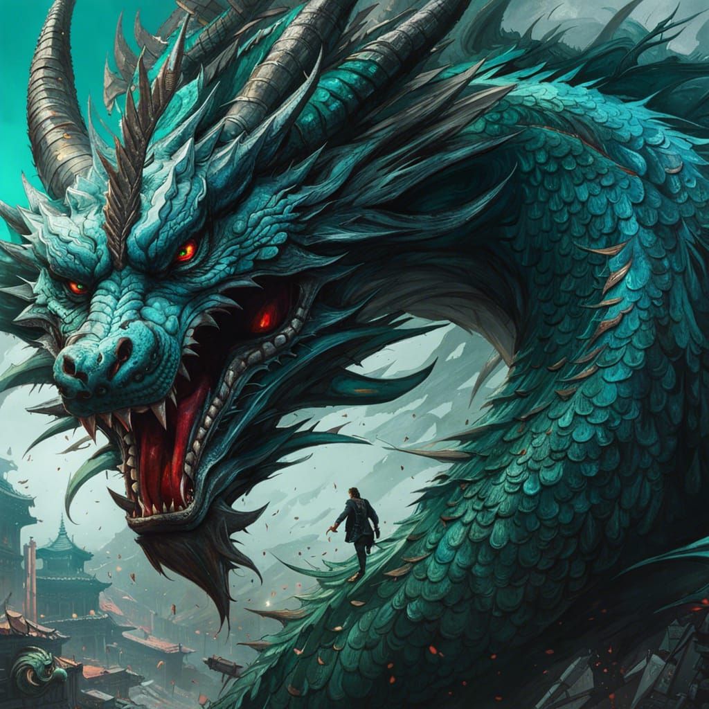 Majestic Dragon in Flight: Fantasy Art