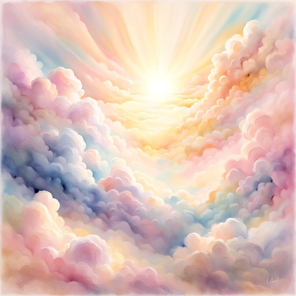 Radiant God Cradles Soul in Celestial Art