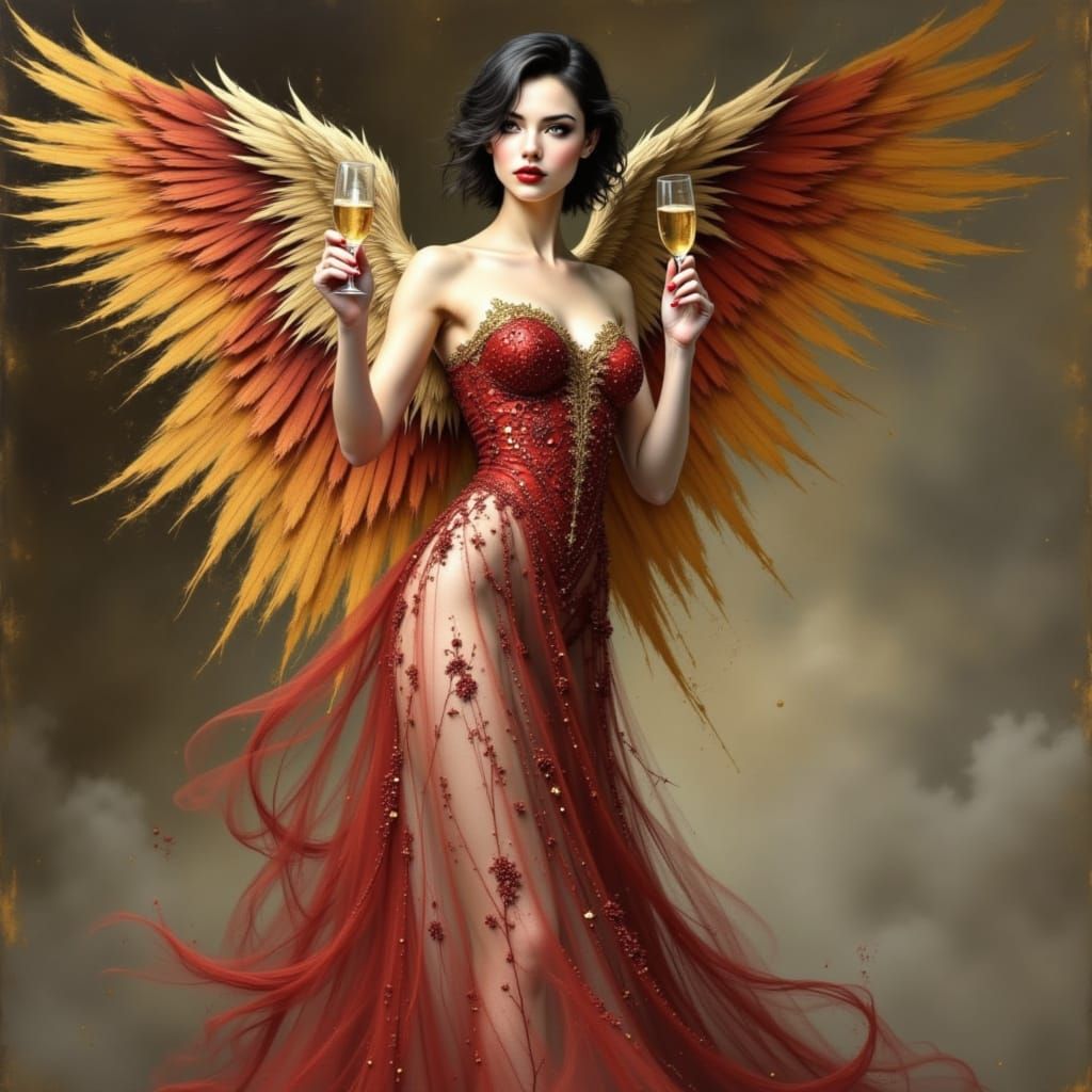 Ethereal Angel in Golden Light