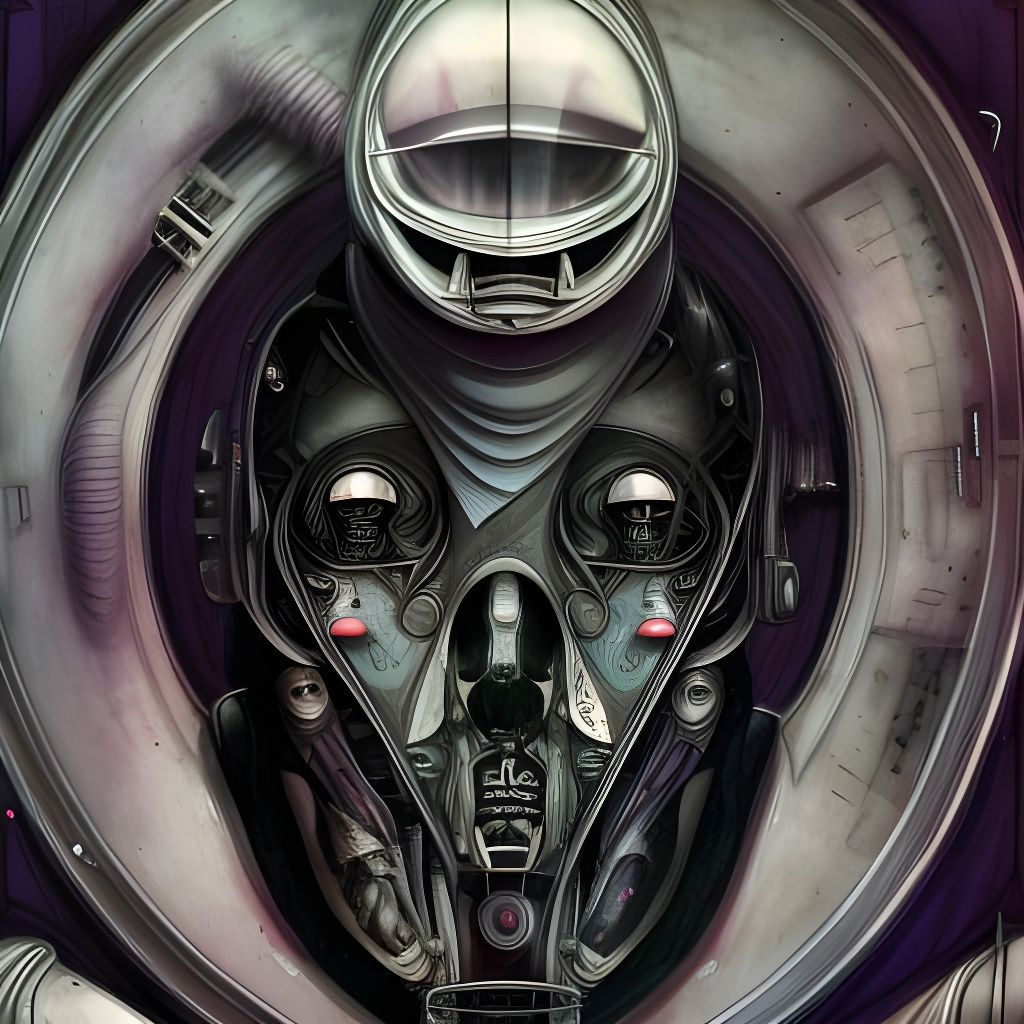 Grimdark Space Nun in Mixed Media