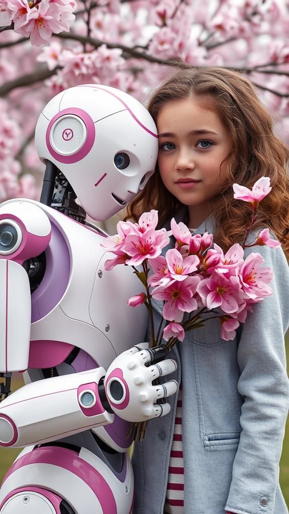 Tender Robot Offering Cherry Blossoms: Support Systems